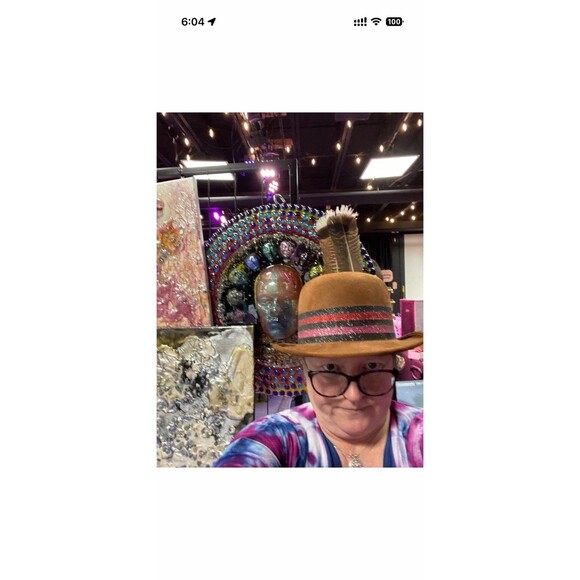 Original Art 14x11 Paper Vibrant Abstract Expressionist Painting Silver waves - Picture 8 of 10